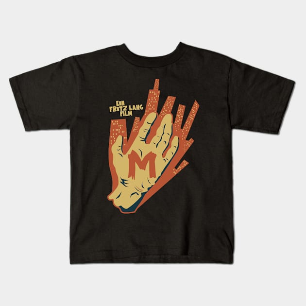 The Mark of M: Tribute to Fritz Lang's Masterpiece - Iconic Hand Design Kids T-Shirt by Boogosh